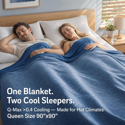 Cool Comfort | Queen Size Cooling Blanket with Q-Max >0.4 Fabric | Lightweight Summer Blanket for Hot Sleepers