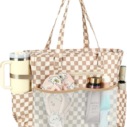 Coastal Escape | Extra Large Waterproof Beach Tote Bag with Wet Compartment | Stylish Carry-On for Weekend Getaways