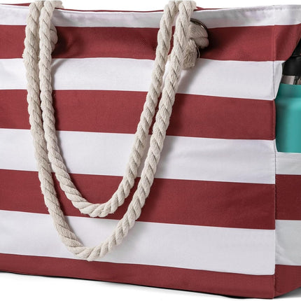 Beach Bliss | Large Waterproof Beach Tote Bag with Zipper | Sandproof Design for Easy Summer Outings