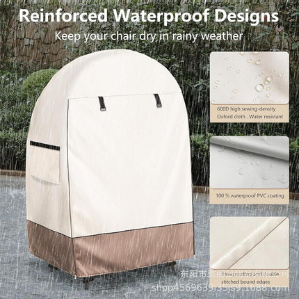 Egg Chair Cover Waterproof with Double Zipper, Outdoor Furniture Cover – image 6