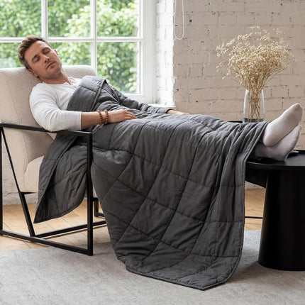 Cozy Comfort | Cooling Weighted Blanket for Adults with Premium Glass Beads | Soft Breathable Design for Relaxation and Sleep Quality