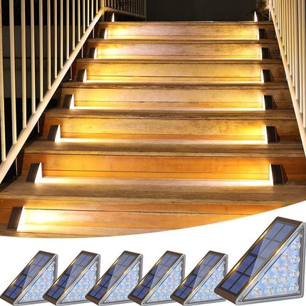 Solar Powered Stair Lights with IP65 Weather Resistance | Easy Installation for Safe Outdoor Lighting