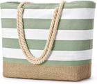 Vepine Large Canvas Beach Tote Bag with Waterproof Design | Stylish & Sandproof Travel Essential for Summer Fun
