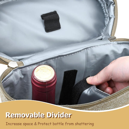 Insulated Wine Tote Carrier Bag with Padded Design | Leakproof Cooler for Travel and Parties