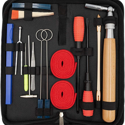 Piano Tuning Kit 16 Piece with Storage Case, Piano Tuning Hammer with Mutes and Tuning Fork for Upright and Grand Pianos