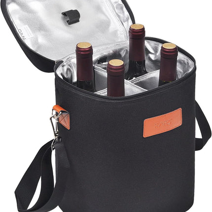Insulated Wine Tote Carrier Bag with Padded Design | Leakproof Cooler for Travel and Parties
