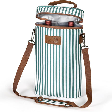 Insulated Wine Tote Carrier Bag with Padded Design | Leakproof Cooler for Travel and Parties