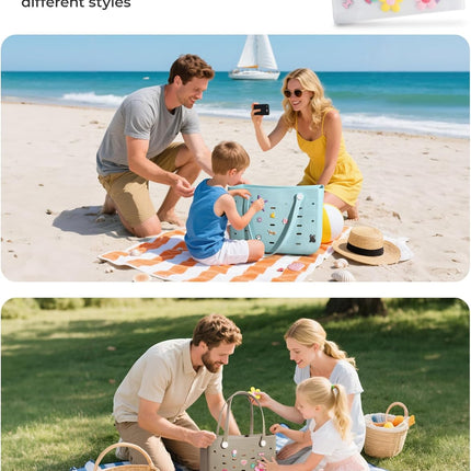 Vepine Water-Resistant Rubber Tote Bag with Sandproof Design | Stylish Vacation Essential for Summer Fun