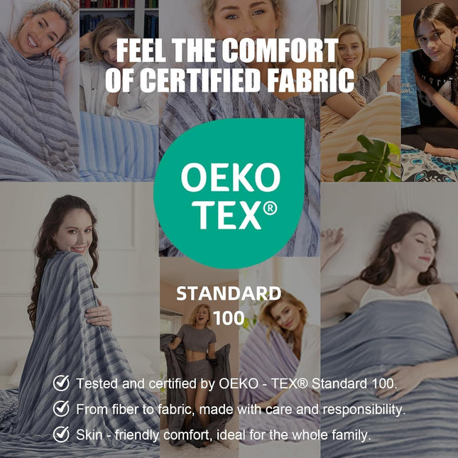 Coastal Comfort | Direct Cooling Throw Blanket with Double-Sided Effect | Lightweight & Breathable for Hot Sleepers