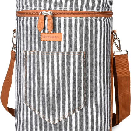 Insulated Wine Tote Carrier Bag with Padded Design | Leakproof Cooler for Travel and Parties