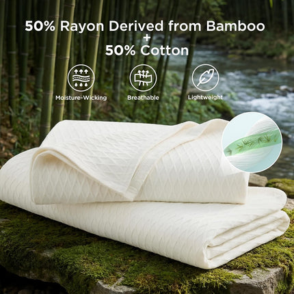 Cozy Comfort | Cooling Bamboo Rayon Blanket for Hot Sleepers | Lightweight & Breathable Summer Throw for Bed and Couch