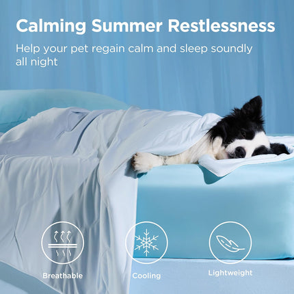 Cozy Paws | Cooling Blanket for Large Dogs with Breathable Air-Core Fill | Lightweight & Washable Dog Mat for Summer Comfort