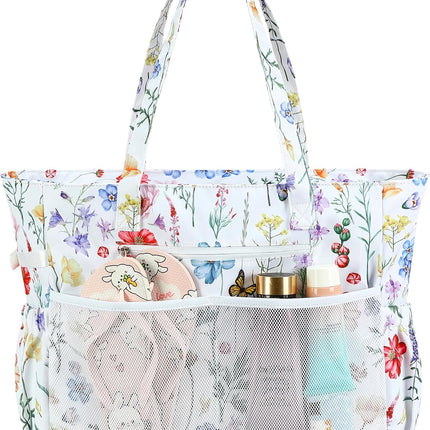 Coastal Escape | Extra Large Waterproof Beach Tote Bag with Wet Compartment | Stylish Carry-On for Weekend Getaways