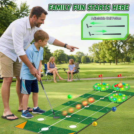 Kids Golf Toy Set with Light-Up Features & 6.5ft Mat | Fun Indoor-Outdoor Game for Ages 3-8