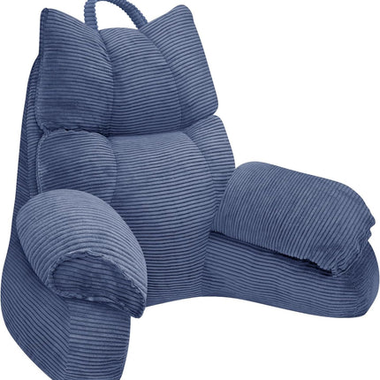 Cozy Reading Pillow with High Arm Rests & Supportive Memory Foam | Perfect Back Support for Relaxing, Reading & Gaming in Bed