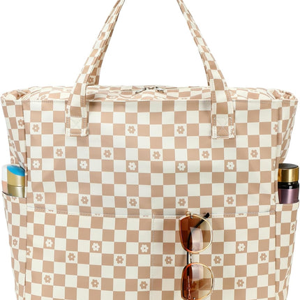 Coastal Collection | Large Waterproof Beach Tote Bag with Zipper & Wet Pocket | Versatile for Travel, Gym, and Grocery