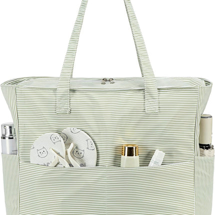 Coastal Escape | Extra Large Waterproof Beach Tote Bag with Wet Compartment | Stylish Carry-On for Weekend Getaways