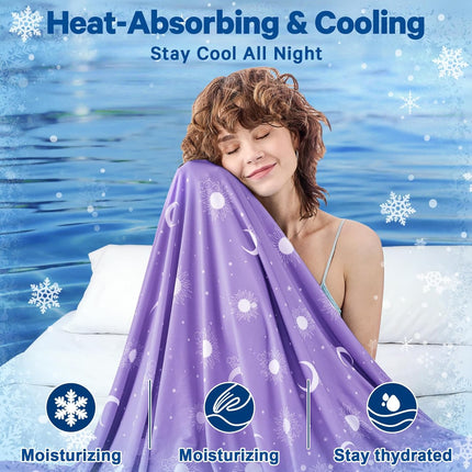 Cozy Comfort | Cooling Blanket with Double-Sided Fabric | Lightweight Summer Blanket for Hot Sleepers and Travel