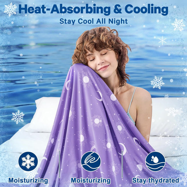 Cozy Comfort | Cooling Blanket with Double-Sided Fabric | Lightweight Summer Blanket for Hot Sleepers and Travel