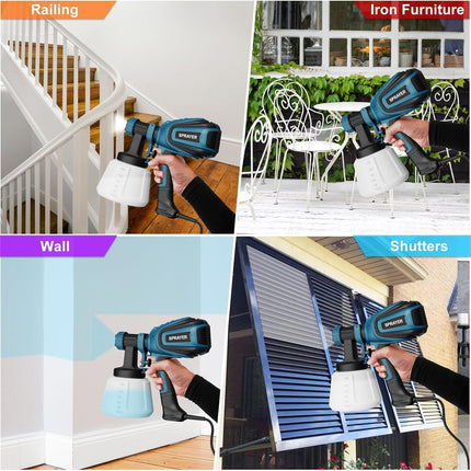 Electric Paint Sprayer, Spray Paint Gun with 4 Nozzles and 3 Patterns – image 4
