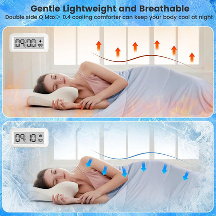 Cooling Comforter | Double-Sided Blanket with Q-Max Technology | Soft & Breathable for Hot Sleepers