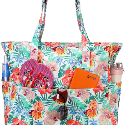 Vepine Waterproof Beach Tote Bag with Wet Compartment | Extra Large Carry-On for Weekend Travel
