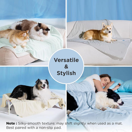 Cozy Paws | Cooling Blanket for Large Dogs with Breathable Air-Core Fill | Lightweight & Washable Dog Mat for Summer Comfort