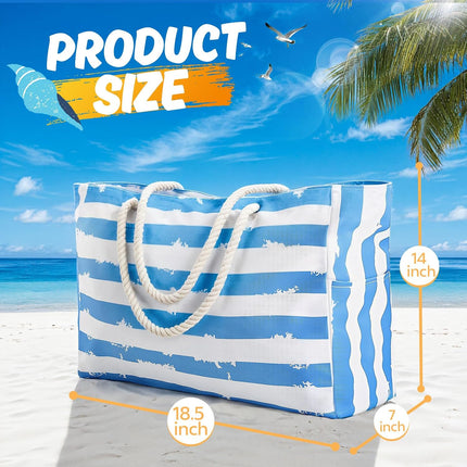 Coastal Escape | Large Waterproof Beach Bag with Sandproof Design | Versatile Tote for Family Outdoor Adventures