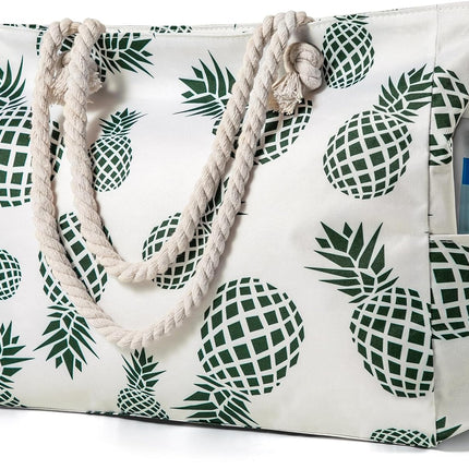 Beach Bliss | Large Waterproof Beach Tote Bag with Zipper | Sandproof Design for Easy Summer Outings