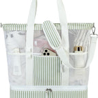 A-sage Green White Vertical Stripes