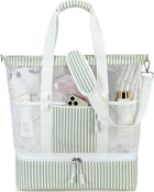 Vepine | Mesh Beach Tote Bag with Insulated Cooler Compartment | Versatile Picnic Bag for Summer Outings