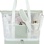 A-sage Green White Vertical Stripes