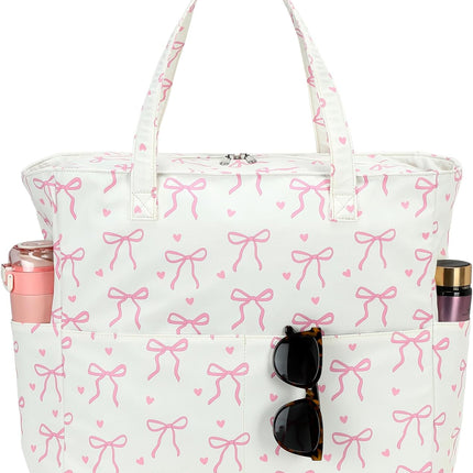 Coastal Collection | Large Waterproof Beach Tote Bag with Zipper & Wet Pocket | Versatile for Travel, Gym, and Grocery
