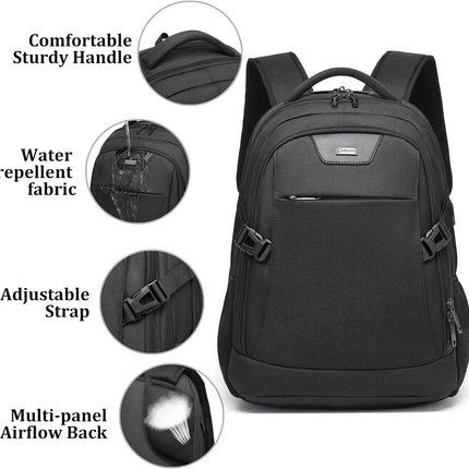 Travel Backpack with USB Port, Water Resistant Laptop Backpack for 17 Inch Laptop, Anti Theft Work Backpack