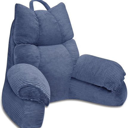 Cozy Reading Pillow with High Arm Rests & Supportive Memory Foam | Perfect Back Support for Relaxing, Reading & Gaming in Bed