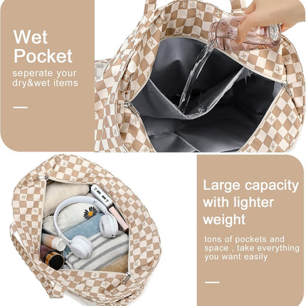 Ocean Breeze | Large Waterproof Beach Tote Bag with Wet Compartment | Stylish & Versatile for Pool, Travel, or Gym