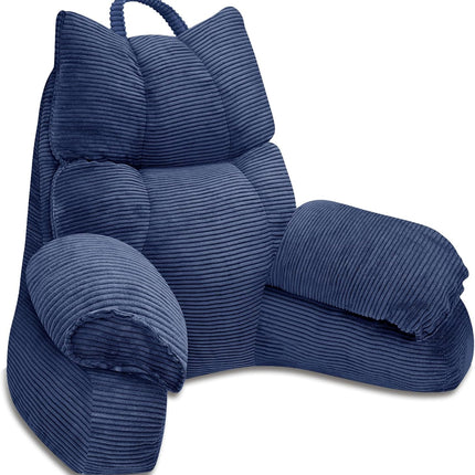 Cozy Reading Pillow with High Arm Rests & Supportive Memory Foam | Perfect Back Support for Relaxing, Reading & Gaming in Bed