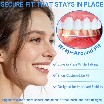 Vepine Complete Dentures Set  | Temporary Cosmetic Smile Cover for All with Natural Look | Reusable Teeth Cover