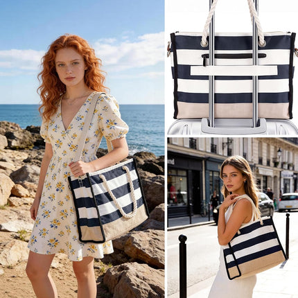 Coastal Escape | Large Waterproof Beach Tote Bag with Sandproof Design | Versatile Crossbody for Travel and Outdoor Fun