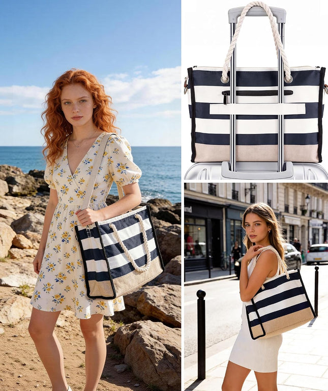 Coastal Escape | Large Waterproof Beach Tote Bag with Sandproof Design | Versatile Crossbody for Travel and Outdoor Fun