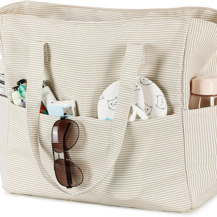 Vepine Waterproof Beach Tote Bag with Wet Compartment | Extra Large Carry-On for Weekend Travel