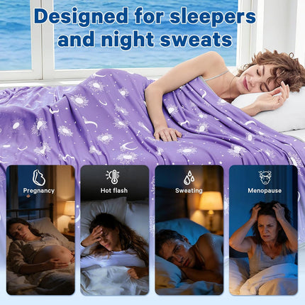 Cozy Comfort | Cooling Blanket with Double-Sided Fabric | Lightweight Summer Blanket for Hot Sleepers and Travel