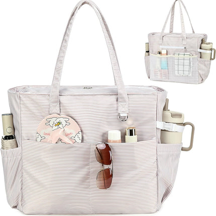 Vepine | Extra Large Waterproof Beach Tote Bag with Wet Compartment | Stylish Carry-On for Weekend Travel