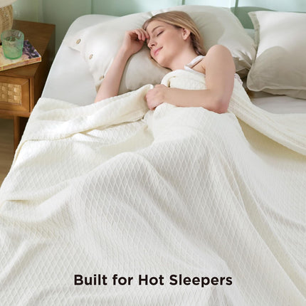 Cozy Comfort | Cooling Bamboo Rayon Blanket for Hot Sleepers | Lightweight & Breathable Summer Throw for Bed and Couch