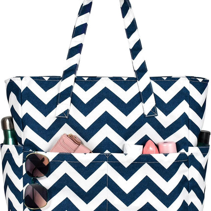 Vepine Large Waterproof Beach Tote Bag with Zipper | Sandproof Design for Travel & Vacation Essentials
