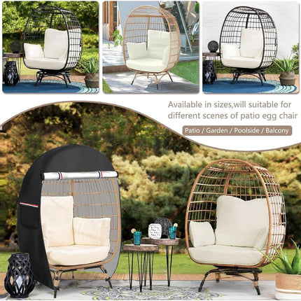 Egg Chair Cover Waterproof with Double Zipper, Patio Furniture Covers for Hanging Egg Chair – image 11