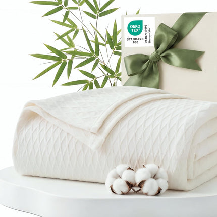 Cozy Comfort | Cooling Bamboo Rayon Blanket for Hot Sleepers | Lightweight & Breathable Summer Throw for Bed and Couch