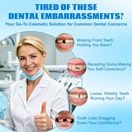 Vepine Custom Fit | Moldable Silicone Dentures with Natural Look | Comfortable Temporary Teeth for Daily Use & Special Occasions