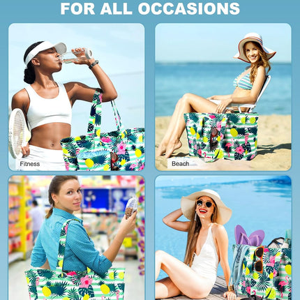 Ultimate Beach Tote | Extra Large Waterproof Bag with Zippered Wet Compartment | Lightweight & Foldable for Easy Travel