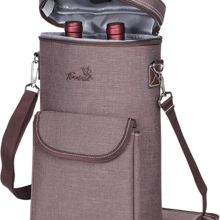 Insulated Wine Tote Carrier Bag with Padded Design | Leakproof Cooler for Travel and Parties